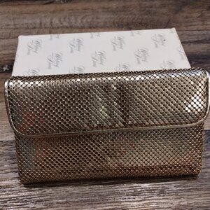 Vintage Whiting & Davis Gold Metal Mesh Continental Wallet - NIB